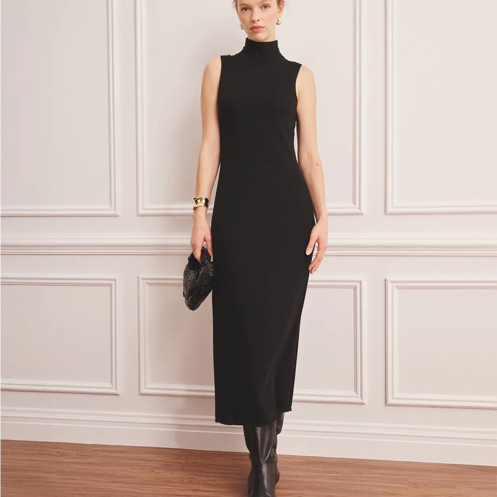 Theory Black Sleeveless Maxi Dress